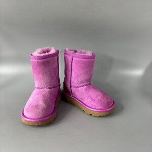 UGG SN1139056T Winter Snow Boots Pink Mid Calf Round Toe Sherpa , Toddle…